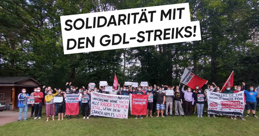 Solidaritätsbekundung der linksjugend [’solid] NRW mit der GDL